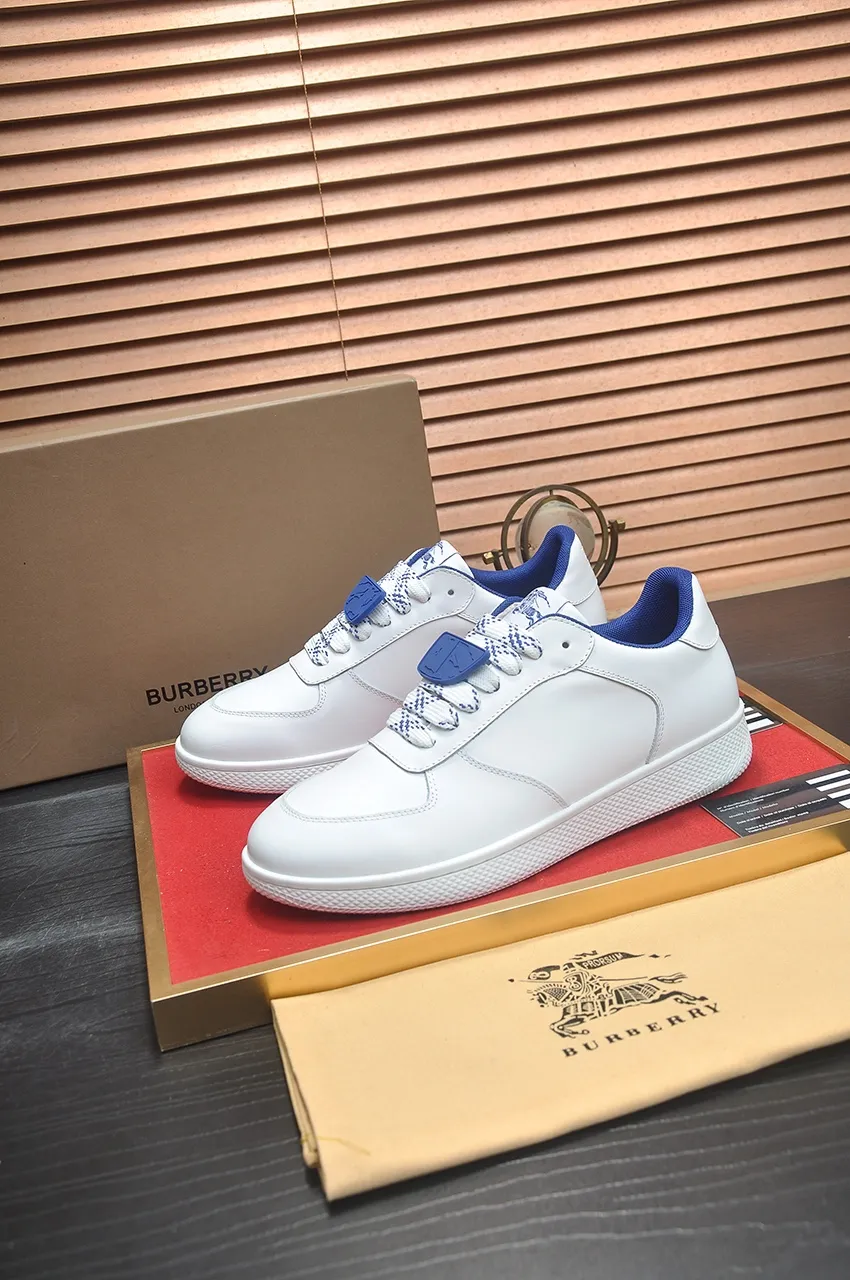 Men's shoes 💰540💶【Burberry】Classic low-top sneakers｜Imported cowhide with classic plaid fabric｜Sheepskin lining｜Original outsole｜Fine workmanship and comfortable to wear Size: 38-44 (customized at 45)